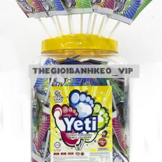 Hộp 120 + 3 chiếc kẹo mút Yeti hình bàn chân malaysia