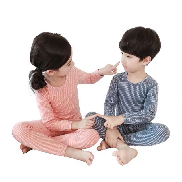 Bộ dài tay MINKY MOM  thu đông chính hãng kẻ hm cho bé trai bé gái