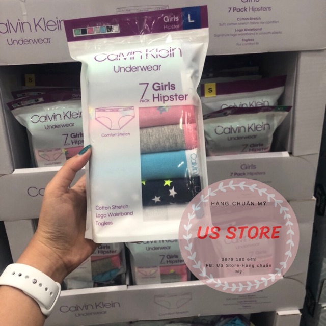 Quần Chip Calvin Klein cho bé Gái. 1 set 7 quần