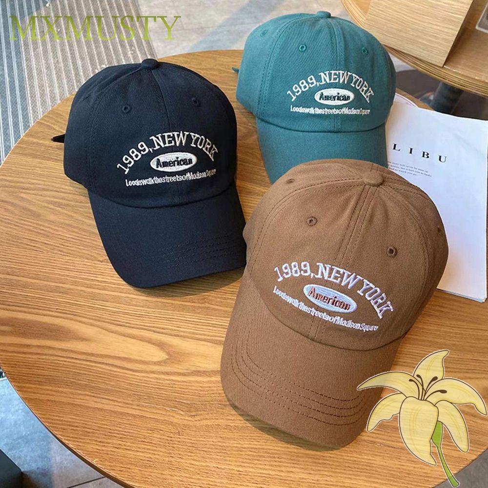 Mũ lưỡi trai cotton thêu chữ New YORK 1989 tùy chỉnh nhiều màu thời trang cho cặp đôi