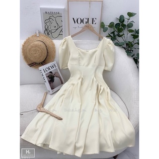 váy cổ vuông 2 túi