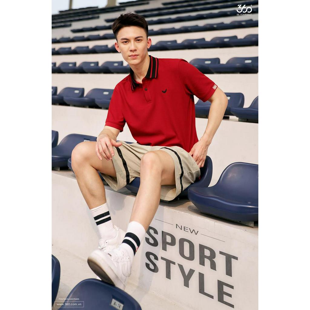 Áo polo nam phối màu thương hiệu 360 Boutique 4 màu trẻ trung chất liệu texture cao cấp - POHTK418