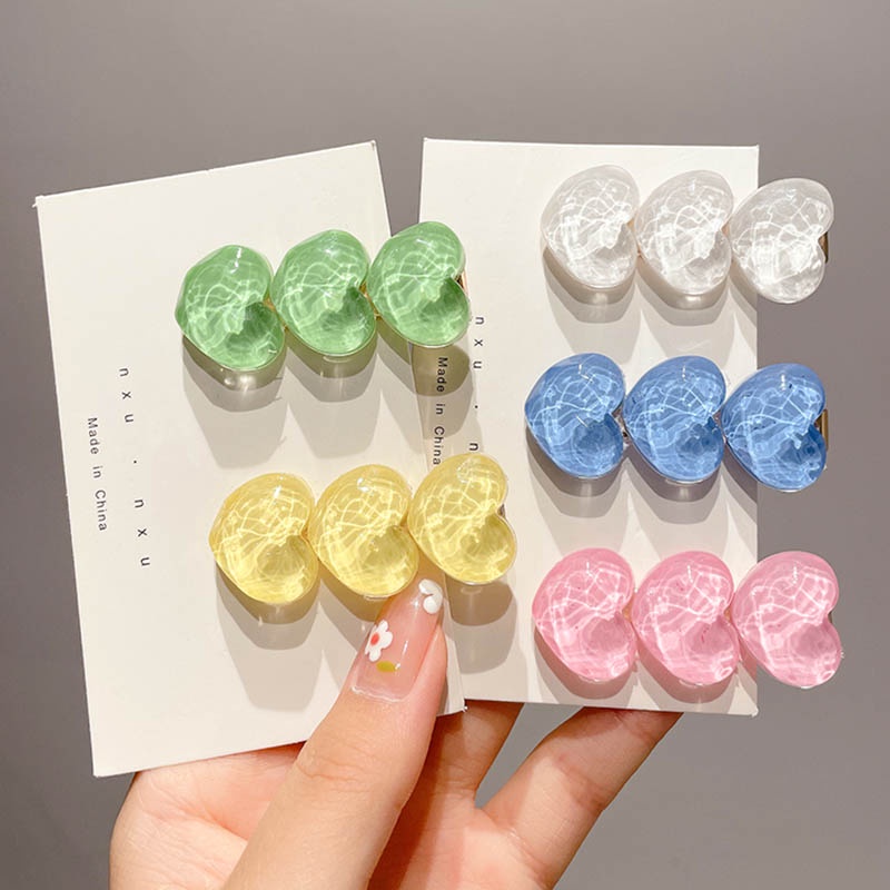 Kẹp Tóc Trong Suốt Hình Trái Tim Dễ Thương Cho Bé Gái