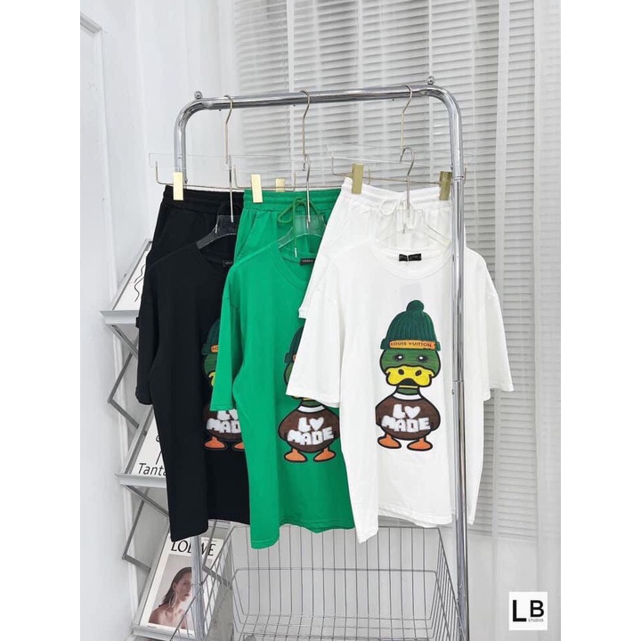 Áo phông nữ form rộng in hình con vịt đội mũ, Áo thun ngắn tay dáng dài dấu quần - ZADOLA FASHION