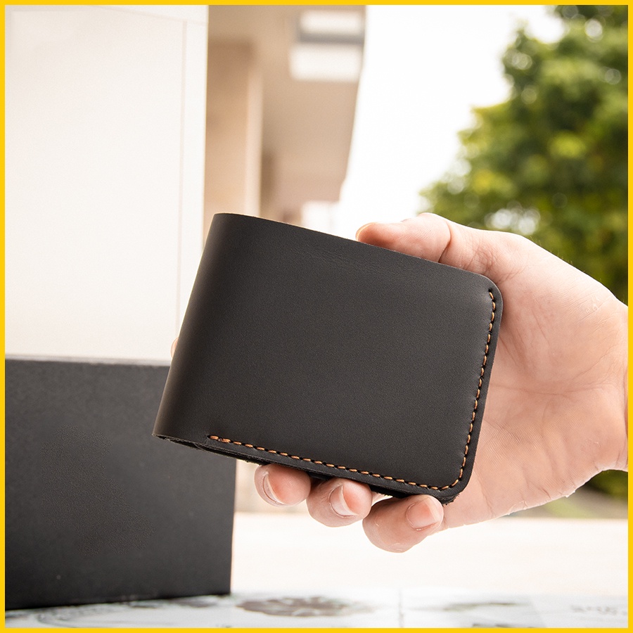 Ví nam mini AD08, bóp nam da bò nguyên tấm may thủ công thiết kế nhỏ gọn đơn giản, bảo hành da 06 tháng - Adonis