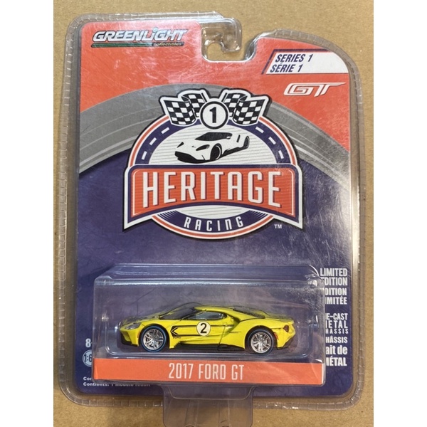 Xe mô hình GreenLight 2017 Ford GT hiếm, BÁNH CAO SU heritage Green Light