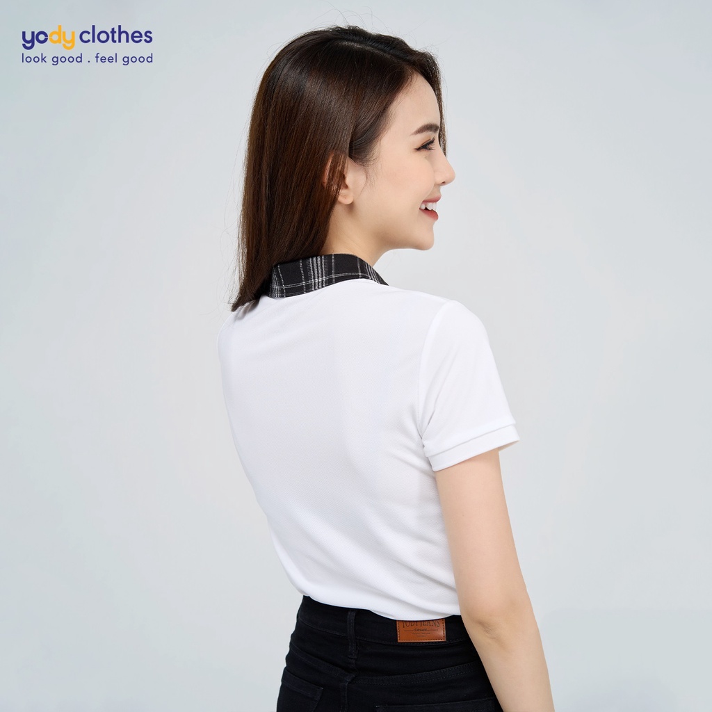 [Mã WABRYODY1 giảm 10% đơn 250K] Áo polo nữ YODY phối cổ kẻ sơ mi trẻ trung phù hợp đi làm, đi chơi APN4386