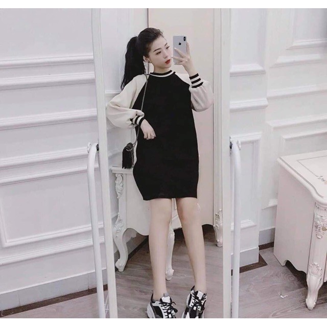 váy hoodie tay bo dài tay chất umi | BigBuy360 - bigbuy360.vn