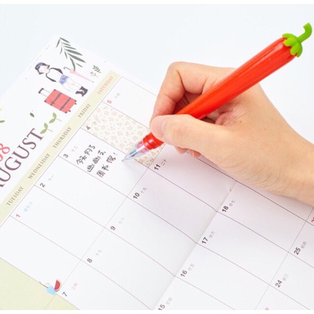 Bút viết mực nước ớt 2, có 4 màu mực đen, đỏ, xanh, tím Sakura Shop