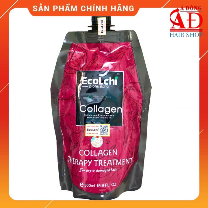 [Chính hãng][New] Dầu ủ tóc Ecolchi Collagen mềm mượt phục hồi chống rụng tóc 500ml