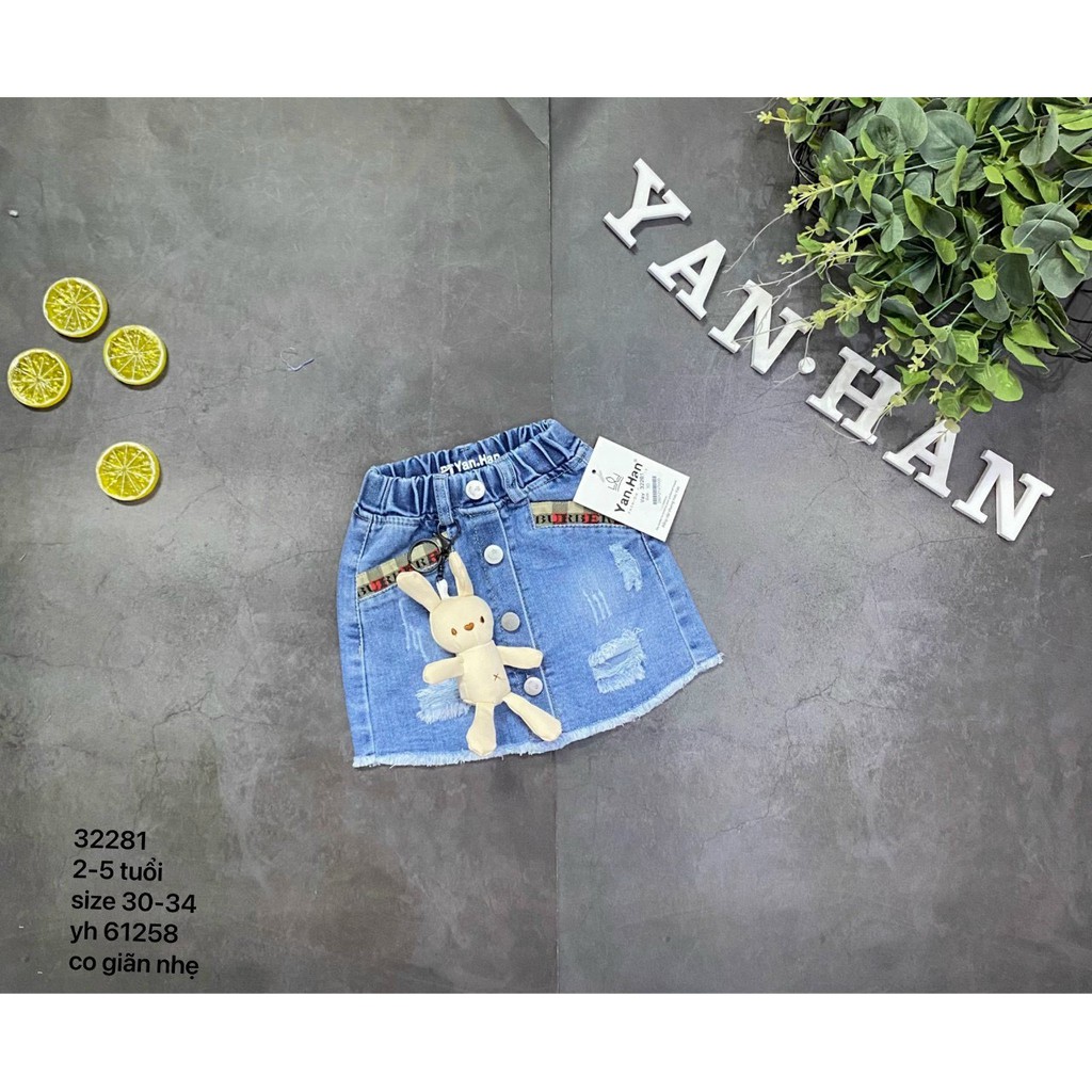 Chân váy jean, chân váy cá tính, chân váy năng động bé gái 013226