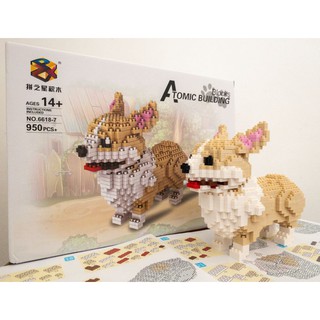 HOT-Mô hình lego mô phòng chú chó CORGI ngộ nghĩnh đáng yêu