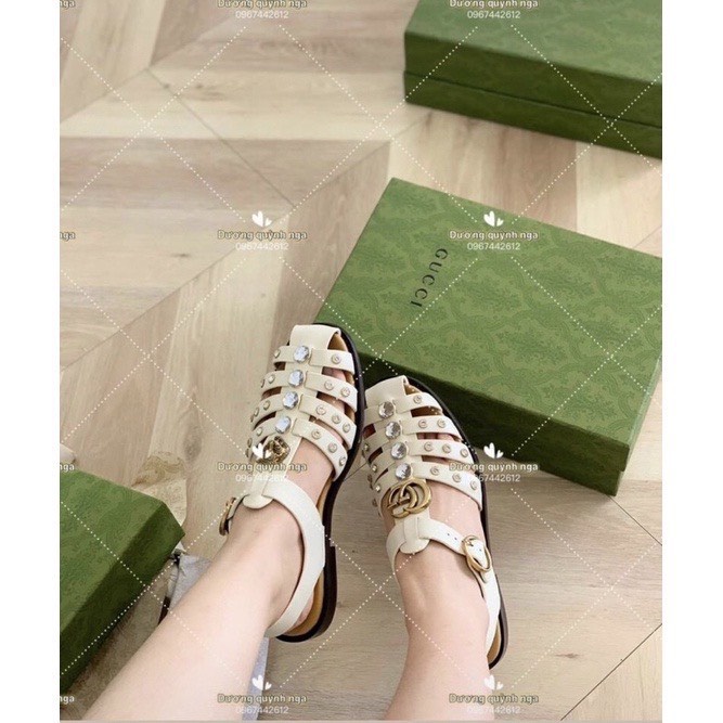 Sandal guci rọ khuy đính đá thời trang hàng fullbox Bill túi