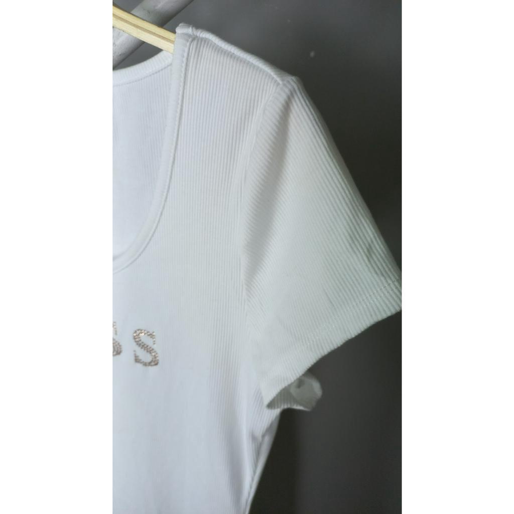 Đầm body thun cotton gân đính đá xuất khẩu Guess