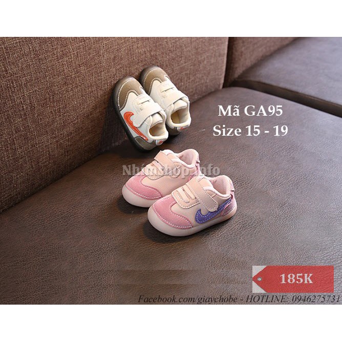 Giày bé trai và bé gái tập đi 6 - 18 tháng chất siêu mềm GA95