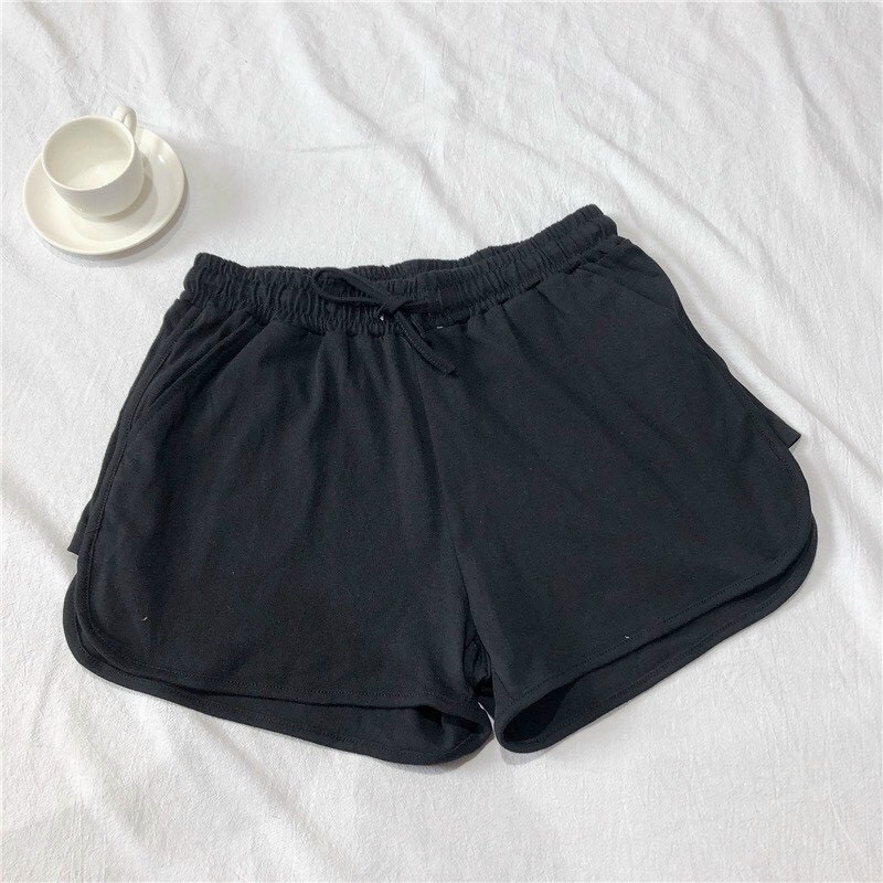 Quần Short Nữ, Freesize Đến 70kg, Chất Thun Dày Dặn Có Dây Rút, Quần Đùi Phối Màu