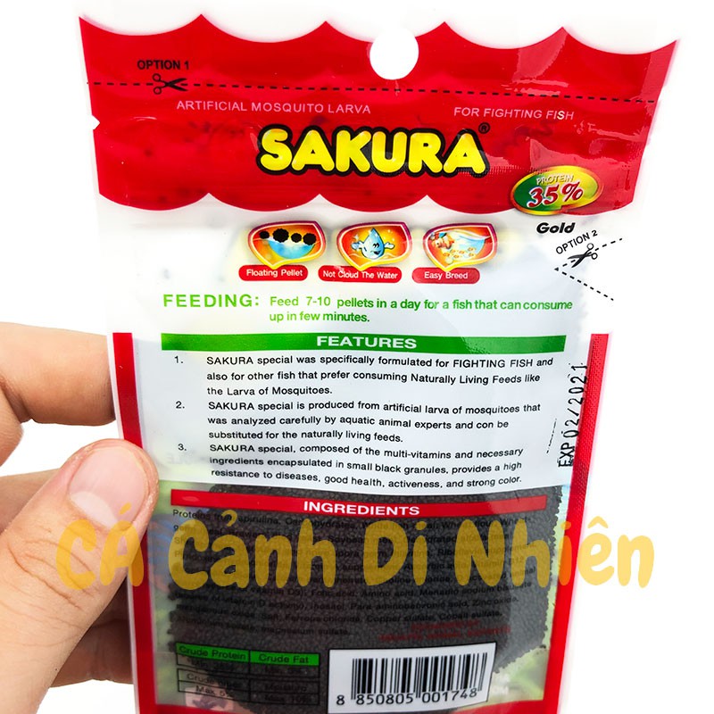 Thức ăn cho cá BETTA SAKURA GOLD 35% Protein 20 gram