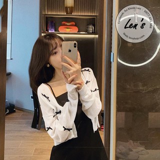 ÁO KHOÁC MỎNG ĐÍNH NƠ DÁNG CROPTOP
