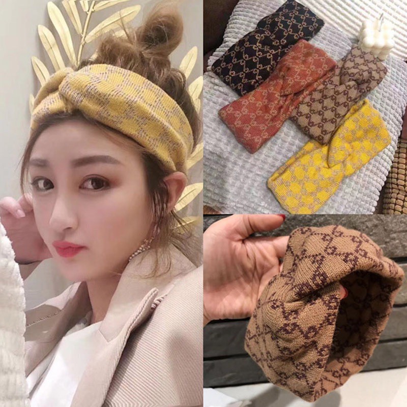 Turban/băng đô đan chéo bằng len phong cách Hàn quốc ms24496