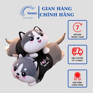 Gấu Bông Mèo Husky Mắt Tròn Đáng Yêu Vải Nhung Co Dãn 4 Chiều Hàng Cao Cấp