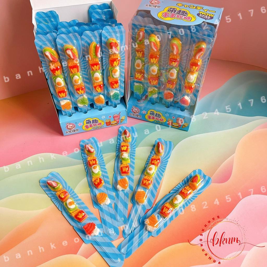 Sỉ- Lốc gồm 20 xiên kẹo dẻo hình dimsum mix đủ mẫu Hongkong xiên 20gam