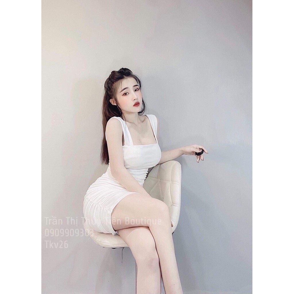 [MẪU MỚI] Đầm Body 2 Dây Bảng To Nhún Sườn Thun Borip Thích Hợp Mặc Đi Tiệc Đi Làm Đi Chơi Phù Hợp Với Mọi Phong Cách