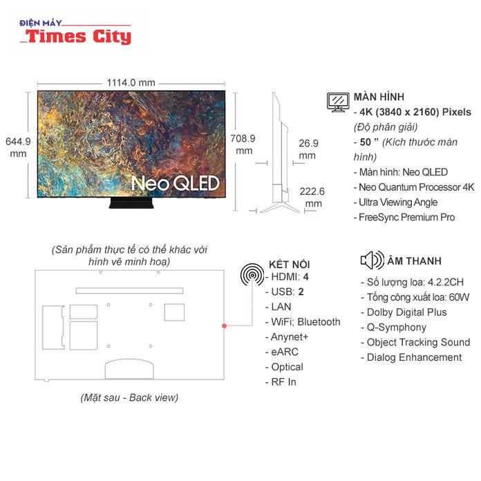 Tivi Samsung 50 inch 4K Smart Qled QA50QN90AAKXXV | BigBuy360 - bigbuy360.vn