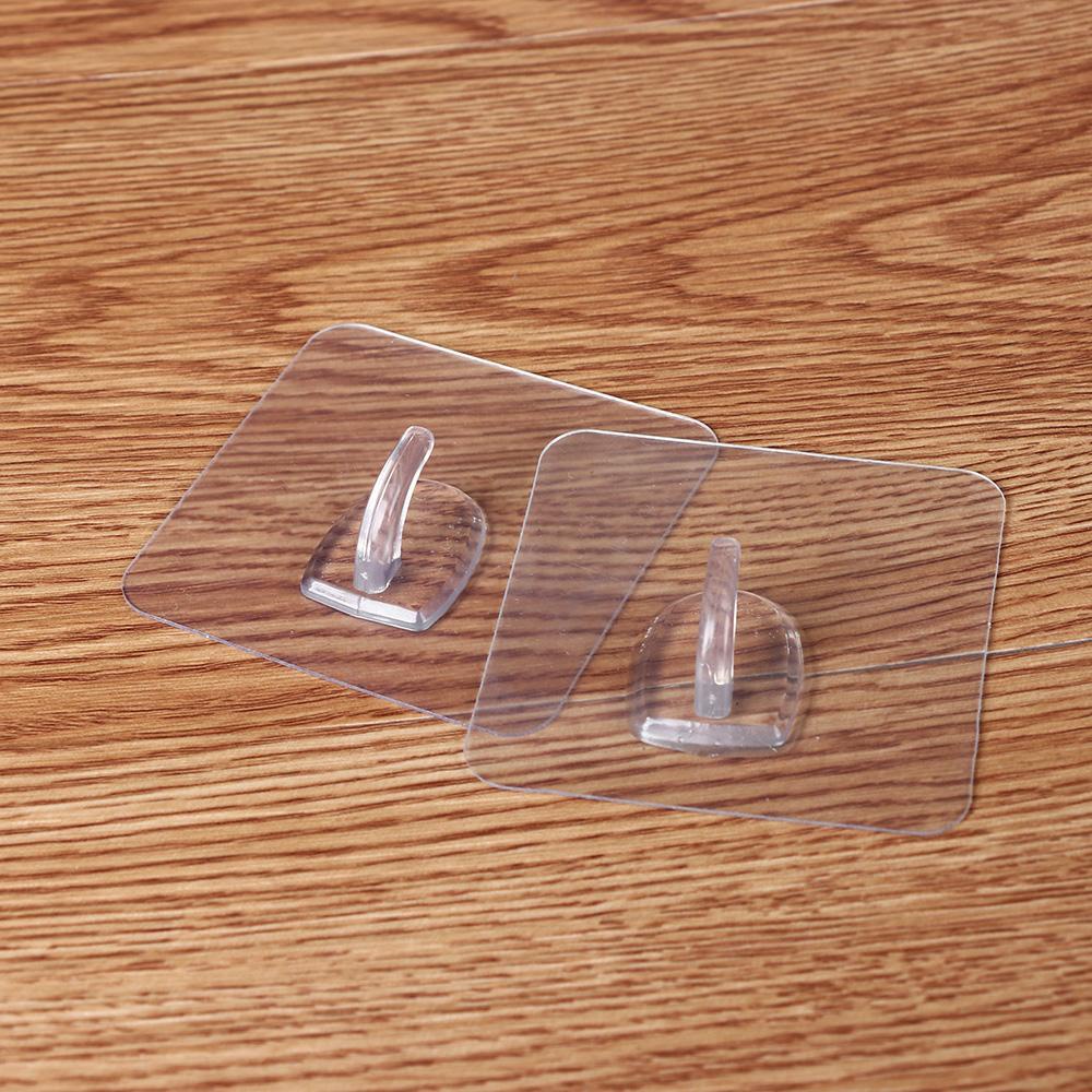 Set 1 / 6 Móc Treo Đồ Dán Tường Trong Suốt Tiện Dụng