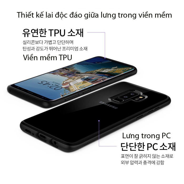 Ốp lưng Galaxy S9 Plus Spigen Ultra Hybrid từ Mỹ tặng dán lưng Carbon