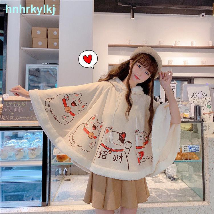 ☁Áo khoác lót nhung dày hình tai mèo đáng yêu thời trang thu đông | BigBuy360 - bigbuy360.vn