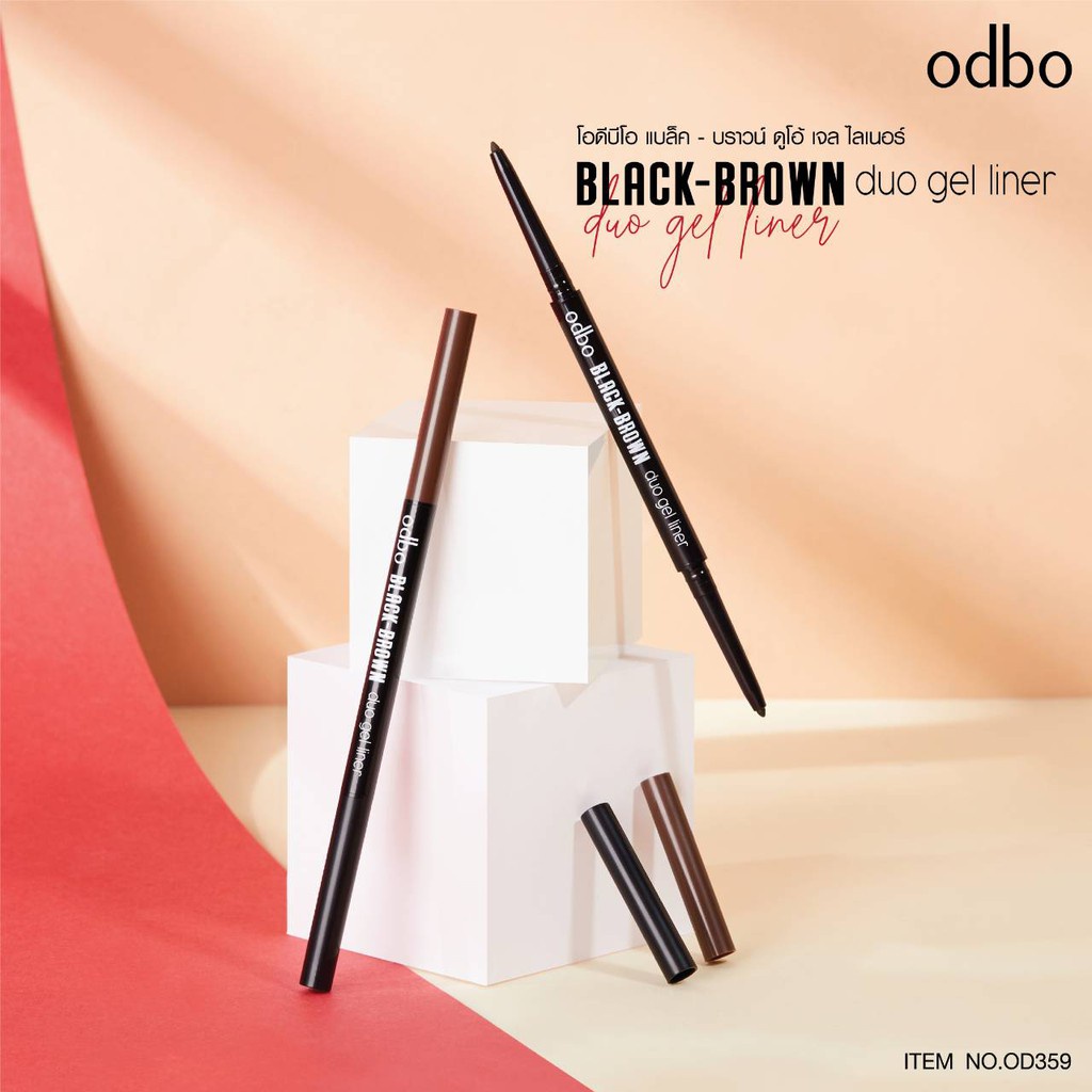 Bút Dạ Kẻ Mắt Nước 2 Đầu Màu Đen Và Nâu Odbo Black-Brown Duo Gel Liner OD359