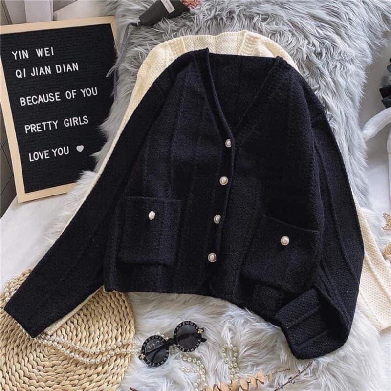 Áo cadigan cúc ngọc | BigBuy360 - bigbuy360.vn