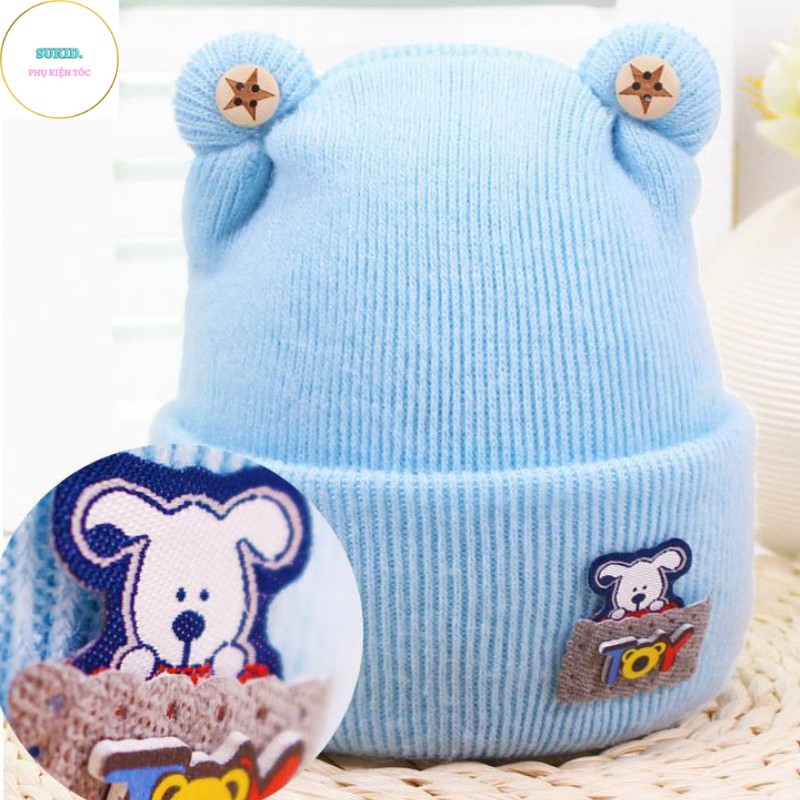 Mũ Len Giữ Ấm Cho Bé trai Và Bé Gái Sơ Sinh Tai Thỏ Cute