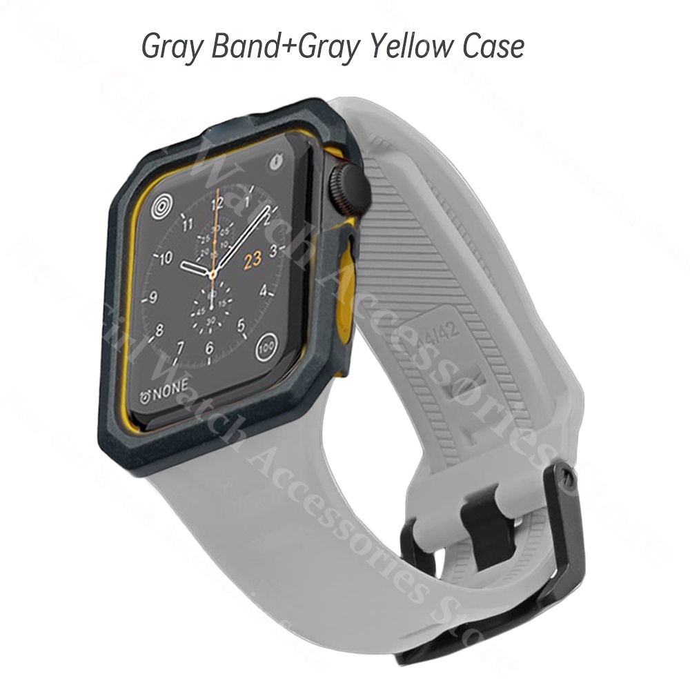 Uag Dây Đeo silicone + Ốp Bảo Vệ Cho Đồng Hồ apple watch 7 SE 6 5 4 3 44mm 42mm 40mm 38mm