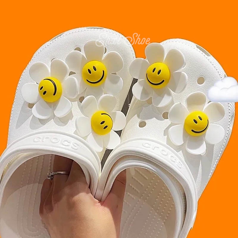 Phụ Kiện Khóa Trang Trí Giày Hình Hoa Hướng Dương Cười DIY