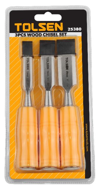 Bộ 3 đục gỗ cán nhựa Tolsen 25380 - hàng chính hãng, sẵn có