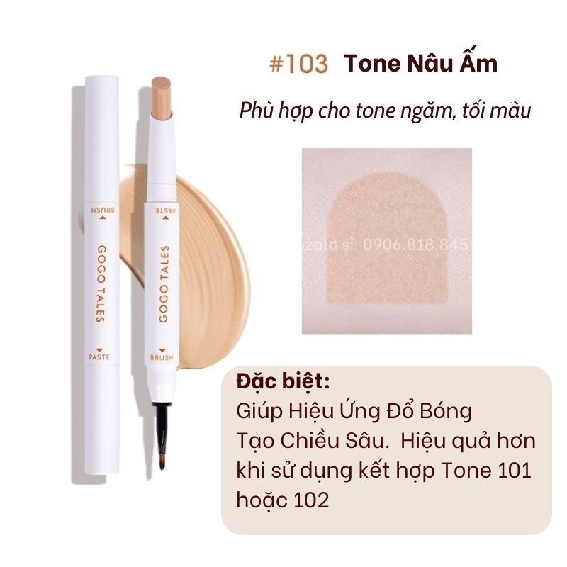 Bút Che Khuyết Điểm 2 Đầu GOGO TALES Flawless Soft and Moist GT341 - GOGO TALES