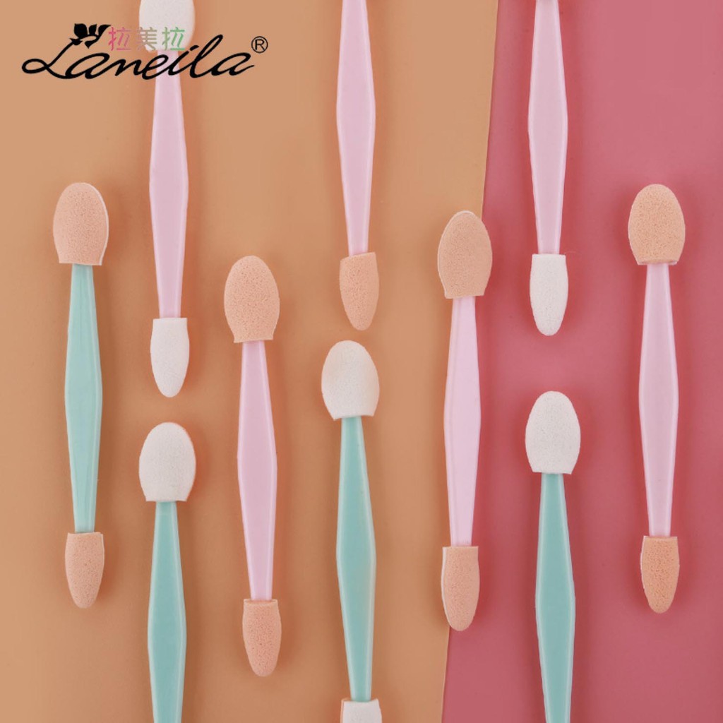 Cọ tán phấn mắt 2 đầu LAMEILA  gói 6 cây tiện dụng-dụng cụ hỗ trợ trang điểm mắt đa dạng, mút mềm, tán phấn dễ dàng | BigBuy360 - bigbuy360.vn