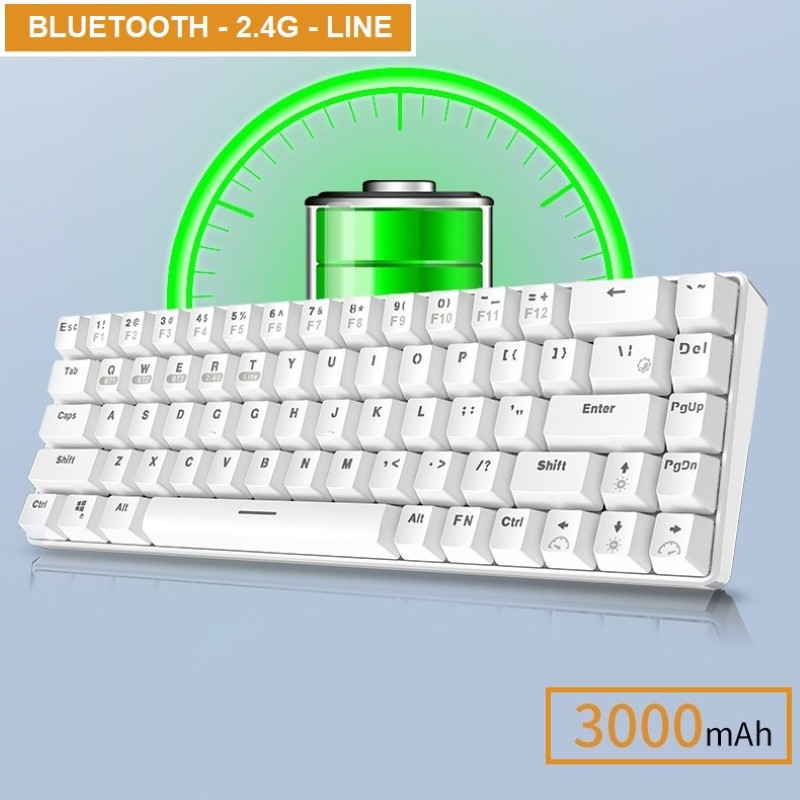 Bàn phím cơ chơi game RK G68 ,Bàn phím cơ không dây Xinmeng RF68 Led RGB , dùng cho pc laptop và điện thoại