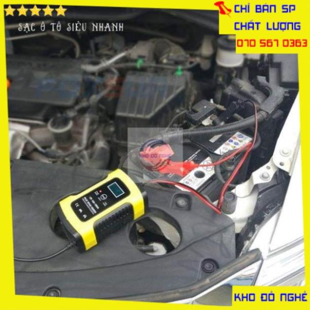 Bộ sạc bình acquy tự ngắt 12v 100ah -Máy sạc bình ắc quy 12v/24v 150ah cho xe máy ô tô chính hãng Foxsur QE022 KDNTP