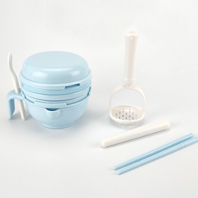 Bộ chế biến ăn dặm 7 9 10 chi tiết kiểu nhật cao cấp cho bé- Haobaby2018