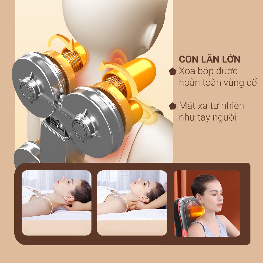 Gối Massage Cổ Vai Gáy Genji 8D, Máy Mát Xa Toàn Thân Đa Năng Cao Cấp Chuyên Dụng Cổ Vai Gáy
