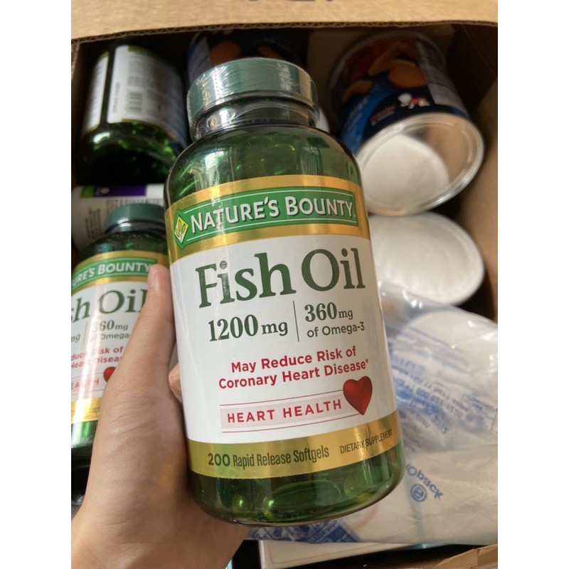 2022 Dầu cá fish oil nature bounty 180 viên, 200 viên