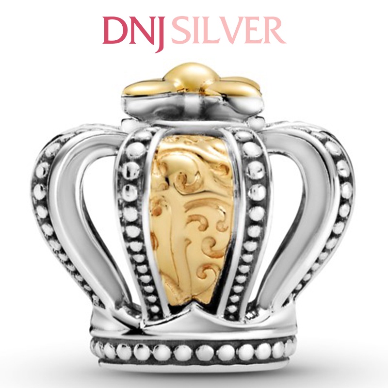 [Hàng cao cấp] Charm bạc 925 cao cấp, hàng chuẩn bạc - Charm Two-tone Regal Crown thích hợp để mix vòng tay charm -DN159