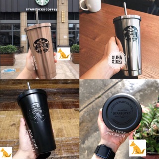 Ly Giữ Nhiệt Starbucks 500ml Kèm 5 Phụ Kiện - Ly Giữ Nhiệt Cold Cup