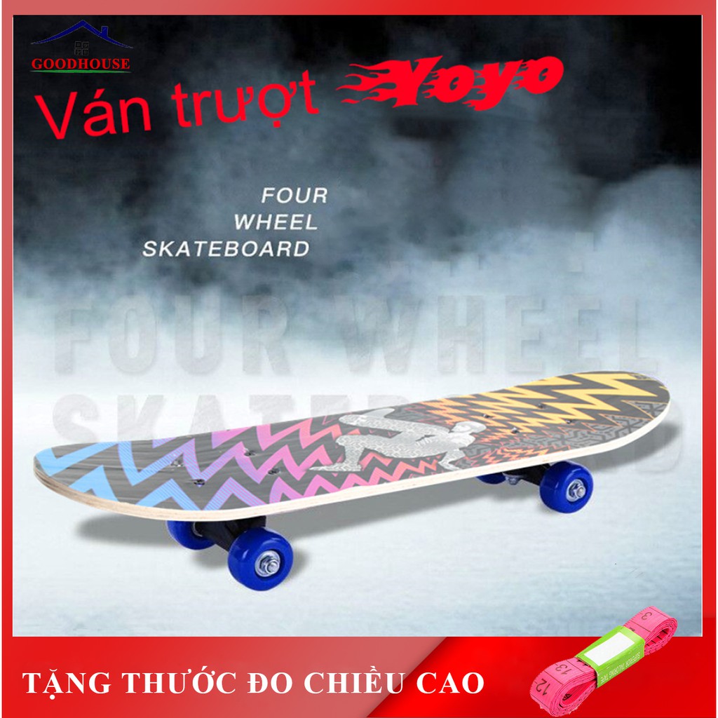 Ván trượt YoYo 60cm dành cho trẻ em từ 2 tuổi trở lên, thiết kế chắc chắn, độ bền cao chống va đập, cân bằng an toàn