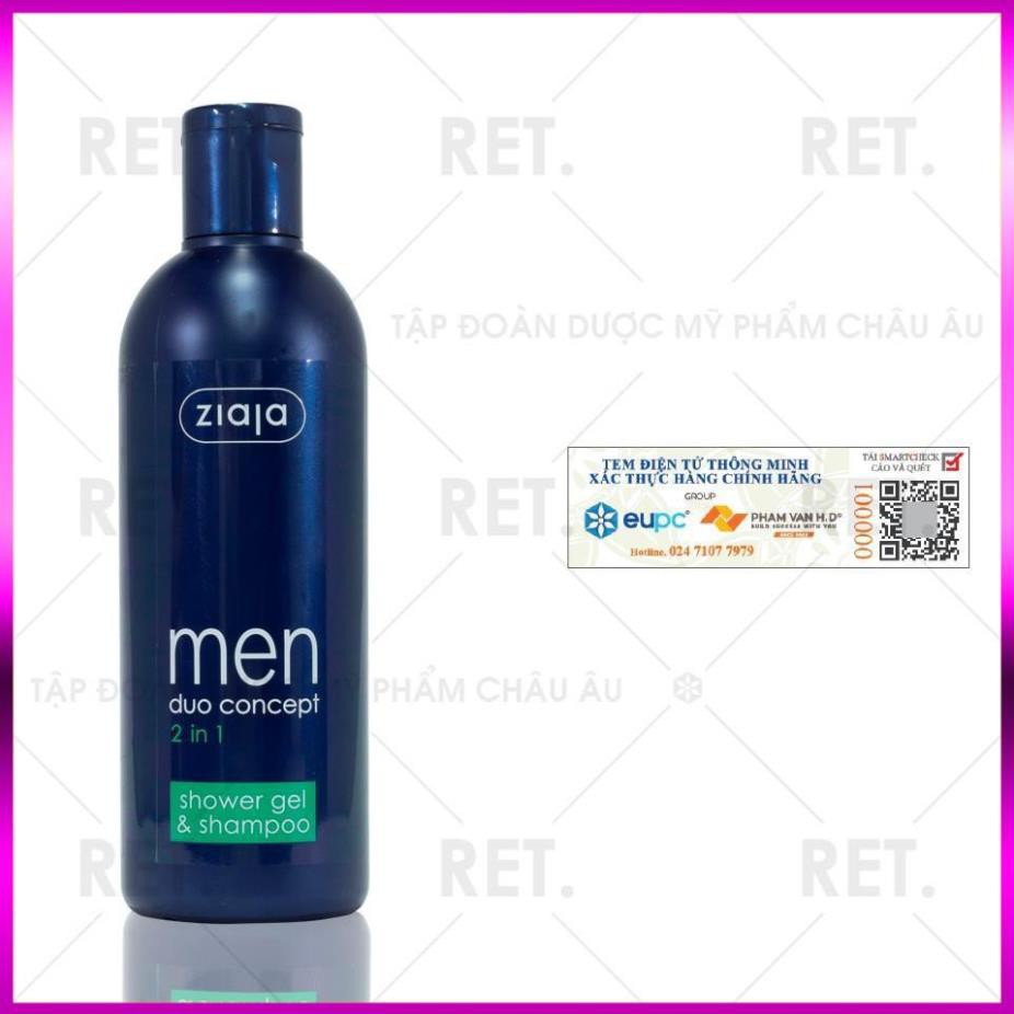 GEL TẮM GỘI 2IN1 DUO CONCEPT ZIAJA (ORGANIC) - DÀNH CHO NAM - 300ML