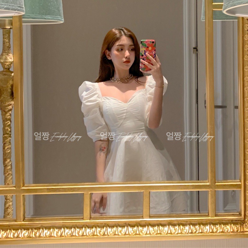 Đầm dáng xòe cúp ngực mini tay ngắn Emilyshop