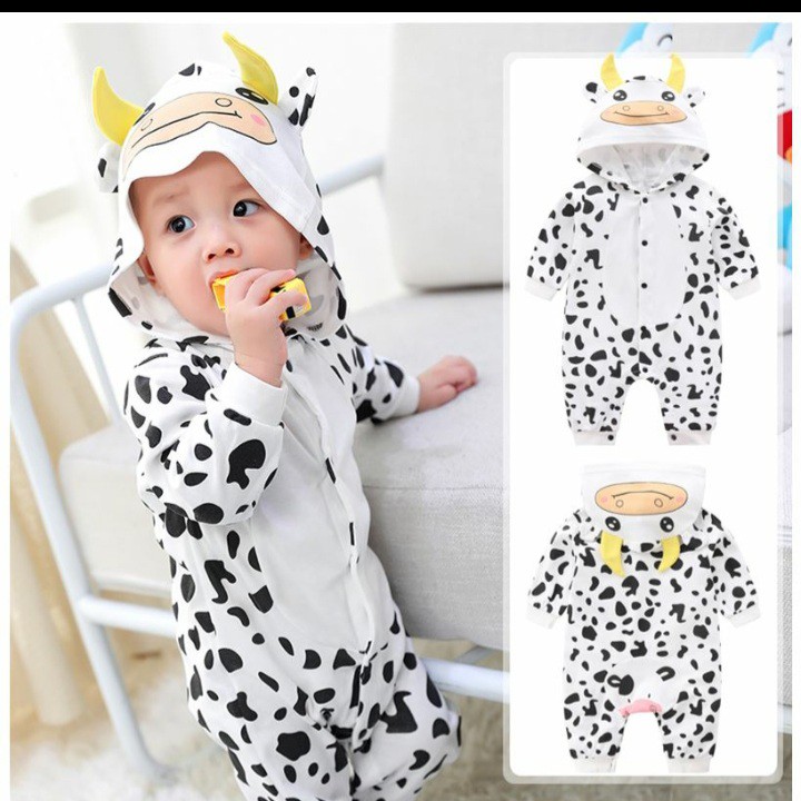 Body Thú Ngộ Nghĩnh Dễ Thương Cộc Tay Cho Bé Trai Bé Gái Vải Cotton Mềm Mịn, Co Giãn 4 Chiều Cho Bé 3-12kg