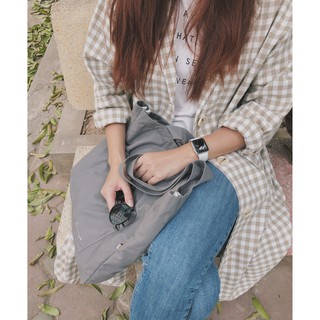 Túi vải canvas Basic Tote Bag - Cúc Craft - Ghi